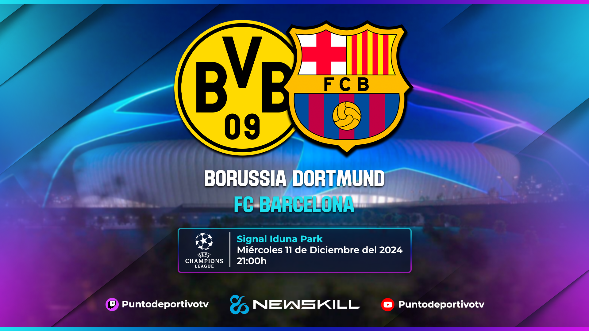 Gráfica de partido de Champions League para Punto Deportivo