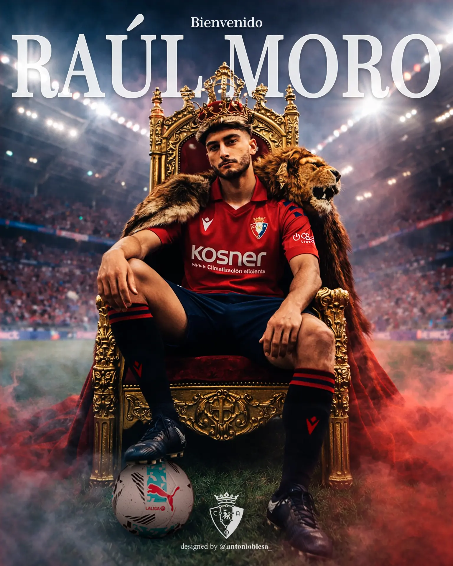 Pieza gráfica de presentación de fichaje de Raúl Moro