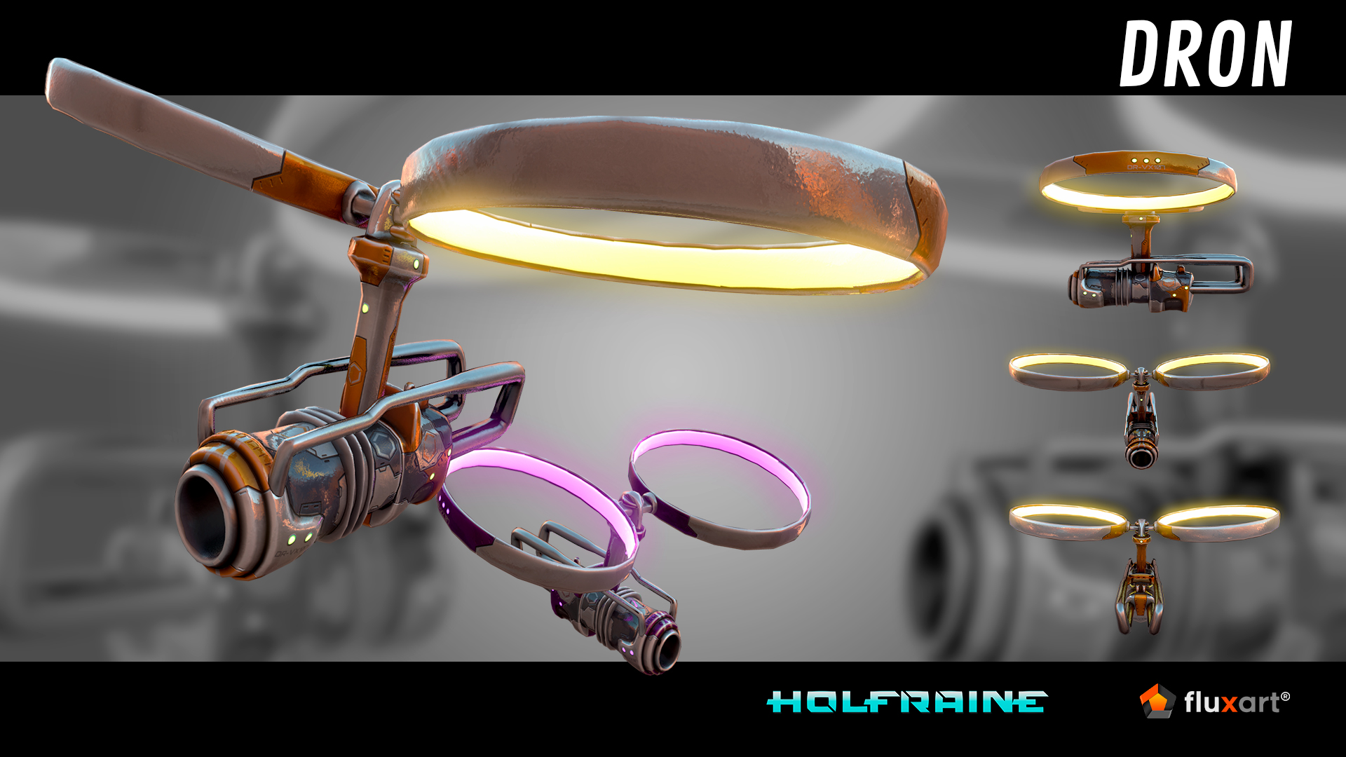 Dron modelado y texturizado para Holfraine